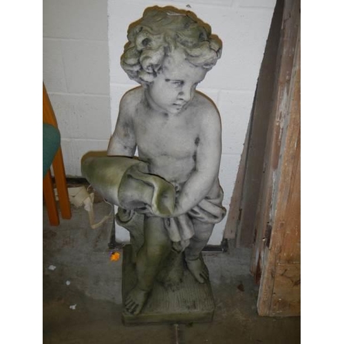 2645 - A fibre glass cherub garden figure, COLLECT ONLY.