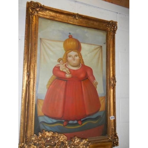 2655 - A gilt framed 20th century oil on canvas, COLLECT ONLY.