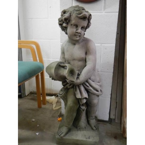 2656 - A 20th century fibre glass cherub garden statue, COLLECT ONLY.