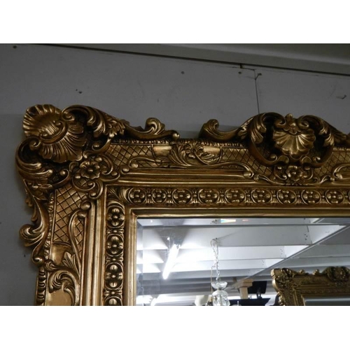 2658 - A tall gilt framed bevel edged mirror, 220 x 122 cm, COLLECT ONLY.