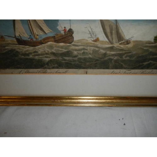 2668 - A framed and glazed engraving nautical scene, COLLECT ONLY.