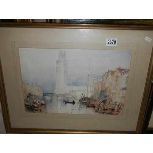 2670 - A framed and glazed print entitled 