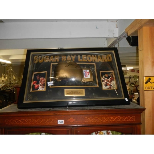 2684 - A framed Sugar Ray Leonard boxing montage, COLLECT ONLY.