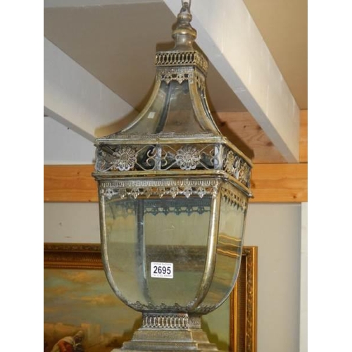 2695 - A good quality hanging hall lantern, COLLECT ONLY.