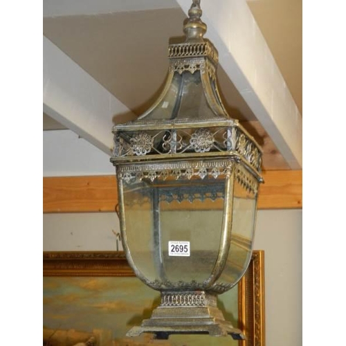 2695 - A good quality hanging hall lantern, COLLECT ONLY.