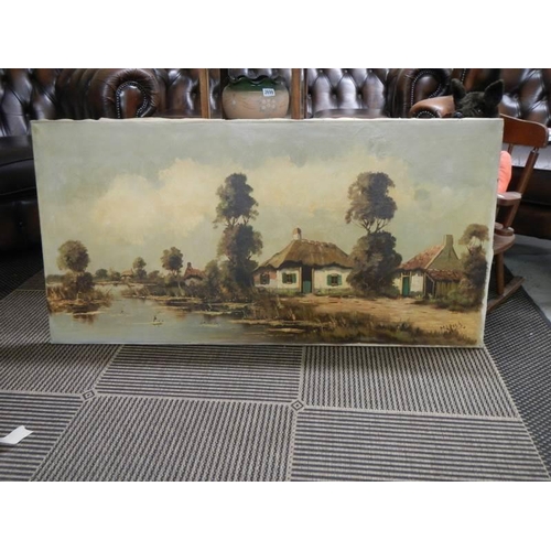 2699 - A good rural scene oil on canvas signed Marris, COLLECT ONLY.