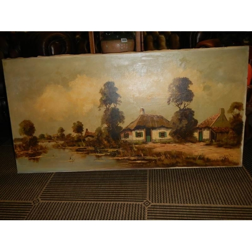 2699 - A good rural scene oil on canvas signed Marris, COLLECT ONLY.