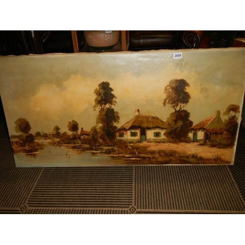 2699 - A good rural scene oil on canvas signed Marris, COLLECT ONLY.