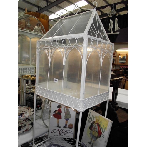 1225 - A vintage style metal terrarium 50cm x 38cm x height 140cm COLLECT ONLY