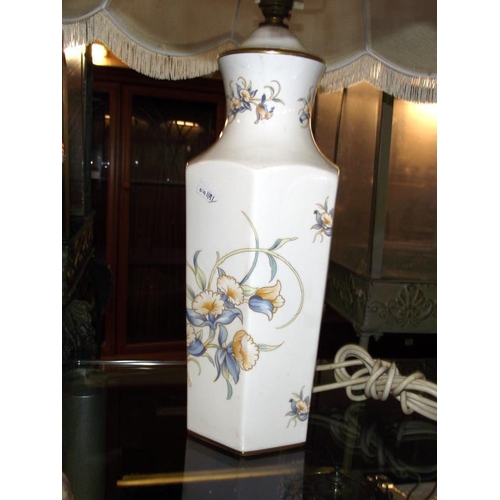 1298 - An Aynsley Just Orchids lamp base with shade and an Aynsley Just Orchids tray/plate COLLECT ONLY