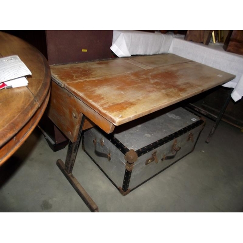 1321 - A vintage school double desk - 112cm x 59cm x 65cm high, COLLECT ONLY