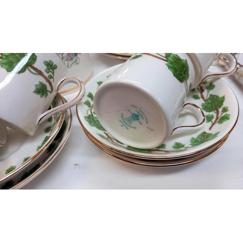 1330 - Crown Staffordshire 'Ivy' coffee cups & saucers & Elizabethan 'Anemone' coffee/tea set