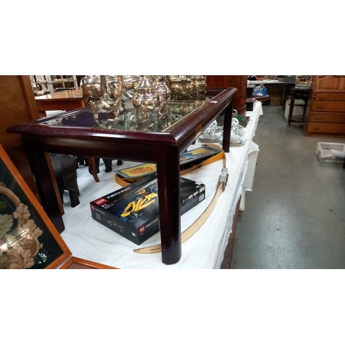 1337 - A long coffee table with glazed top, COLLECT ONLY