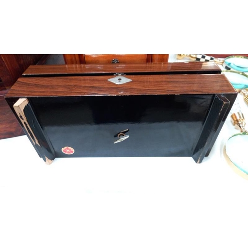 1347 - A vintage lacquered musical jewellery box & 1 other