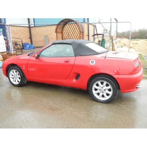 1 - A 2001 MG MGF in red, Reg. No. Y851 PAJ, MOT Nov 2023, Approximately 70,000 miles.