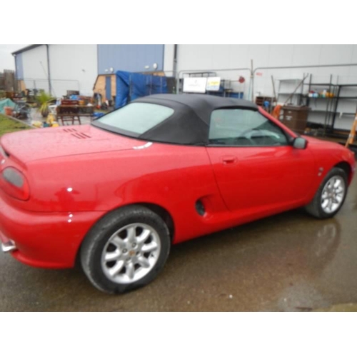 1 - A 2001 MG MGF in red, Reg. No. Y851 PAJ, MOT Nov 2023, Approximately 70,000 miles.