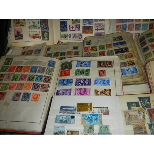 10 - A good lot of albums of stamps. one shelf.