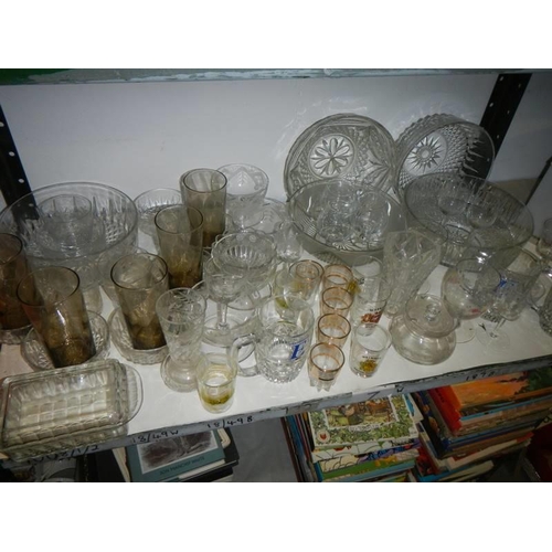 13 - Three shelves of assorted glass ware. COLLECT ONLY.