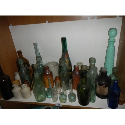 20 - A mixed lot of vintage bottles etc.,