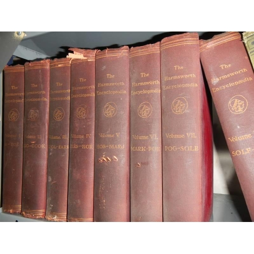 95 - A quantity of books including Harmsworth Encyclopaedia.