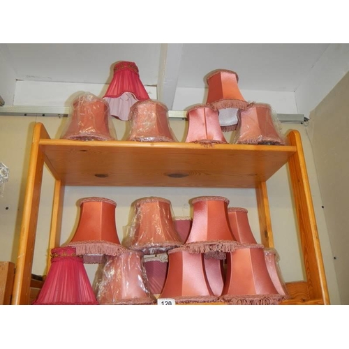 120 - A quantity of pink lamp shades.