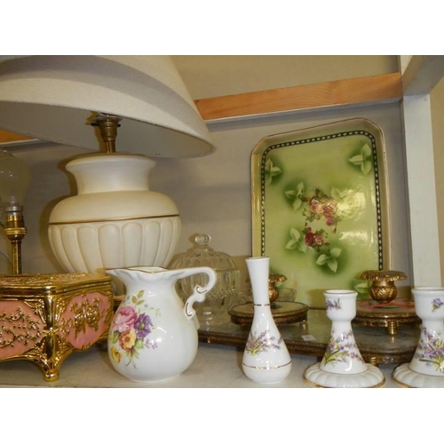 149 - Three table lamps, a decorative box, vases etc., COLLECT ONLY.