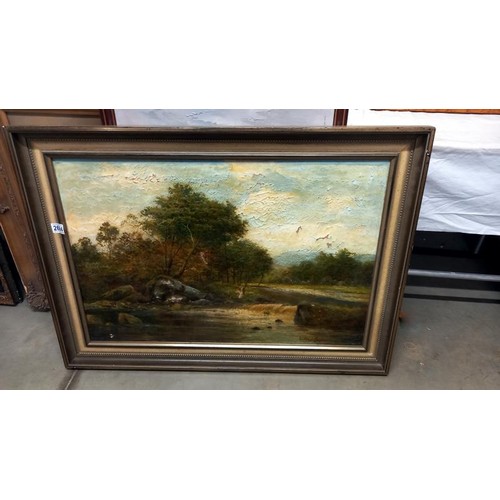 2664 - A Victorian oil on canvas rural scene, COLLECT ONLY.