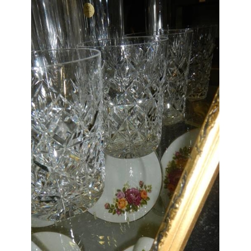 183 - A quantity of cut glass whisky tumblers and other tumblers, COLLECT ONLY.