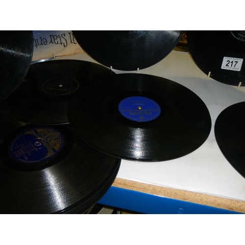 217 - A quantity of 78 rpm records.