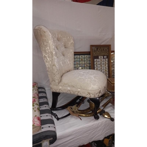 1363 - A deep buttoned wing back nursing chair, COLLECT ONLY