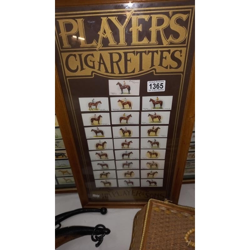 1365 - 2 framed original sets of Players and Willis dog cigarette cards and a Players display of horses COL... 