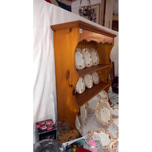 1369 - A solid pine dresser top shelf unit 86cm x 25cm x height 94cm COLLECT ONLY