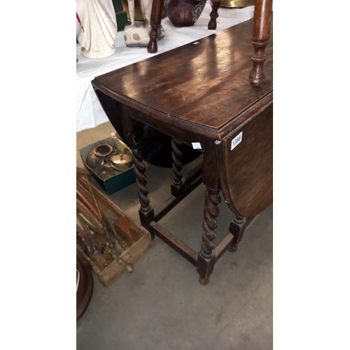 1388 - A 1930's oak barley twist gateleg table COLLECT ONLY