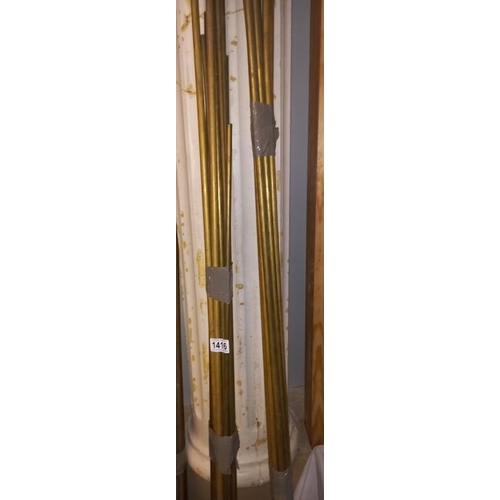 1416 - 2 bundles of solid brass tube in various heights and diameters COLLECT ONLY