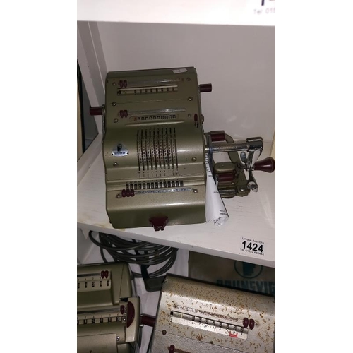 1424 - 5 vintage Brunsviga calculator adding machines including 13rm, 13pk, 11e etc COLLECT ONLY