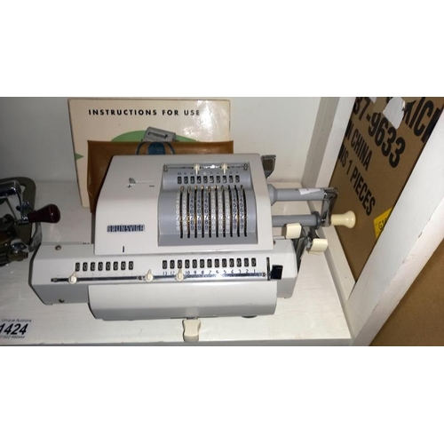 1424 - 5 vintage Brunsviga calculator adding machines including 13rm, 13pk, 11e etc COLLECT ONLY