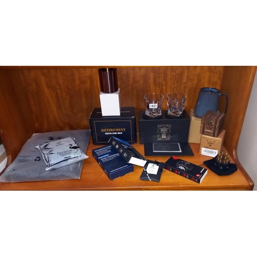 1431 - A good lot of 'new' items for men, including Whisky bullets, Smartwatch, whisky glasses gift set etc