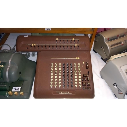 1451 - A vintage Hamann automat's' and a Diehl e-15 calculator adding machines COLLECT ONLY