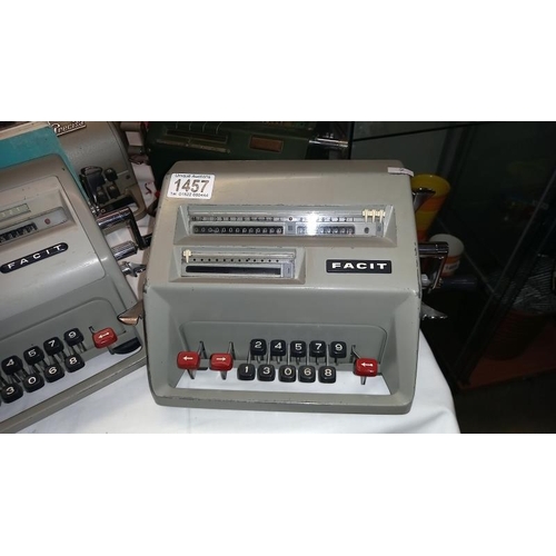 1457 - 3 vintage Facit calculator adding machines including C1-13 and a Precisa COLLECT ONLY