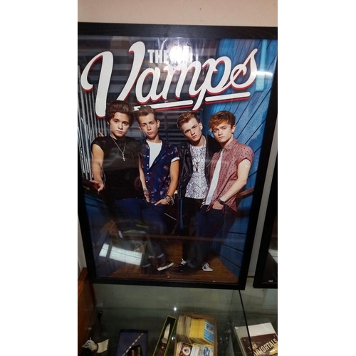 1487 - 3 large framed posters One Direction & The Vamps, COLLECT ONLY