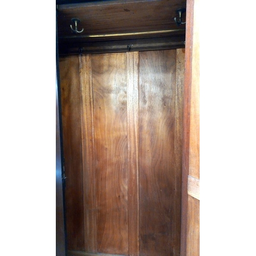 1505 - An Edwardian mahogany wardrobe, COLLECT ONLY