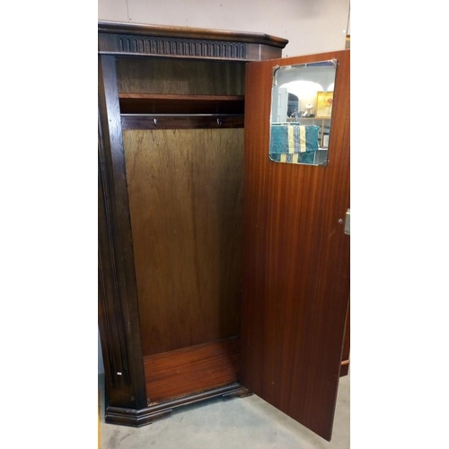 1527 - A 1930's oak Gents wardrobe, COLLECT ONLY