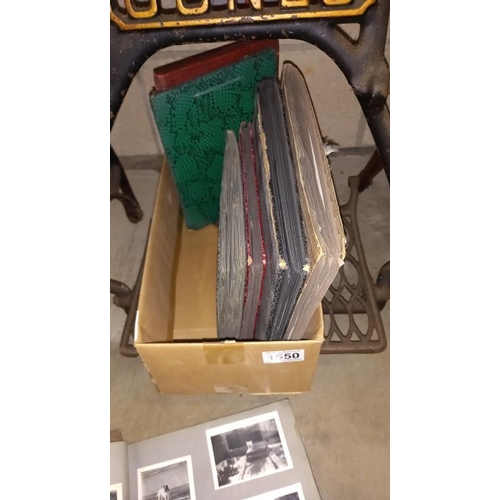 1550 - A box of vintage early 20th century photograph albums & contents