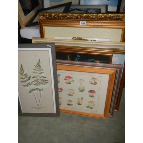 346 - A large lot of woolwork and embroidered pictures, COLLECT ONLY.