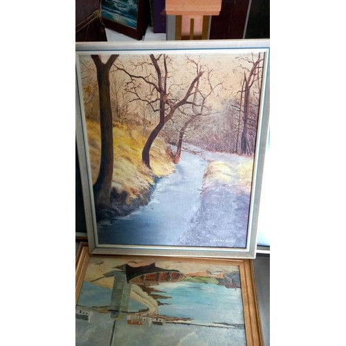 272 - A quantity of oil paintings and watercolours including landsacpes