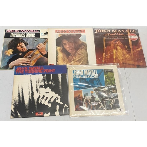 56 - 5 John Mayall LPs includes Crusade in excellent condition