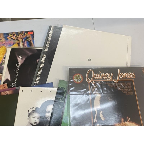 86 - 25 Noteworthy LPs amd 12 inch including Quincy Jones, Bill Nelson, Faustus, Bruce Cockburn etc