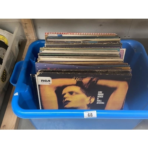 68 - A box of mixed LPs and 12 inch including Lou Reed, Sweet, Dylan, The Jam etc