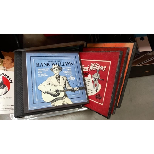 275 - Box of miscellaneous Hank Williams, Boxes Records etc