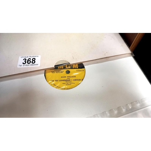 368 - Quantity of Hank Williams 78's78's UK Release MGM Yellow